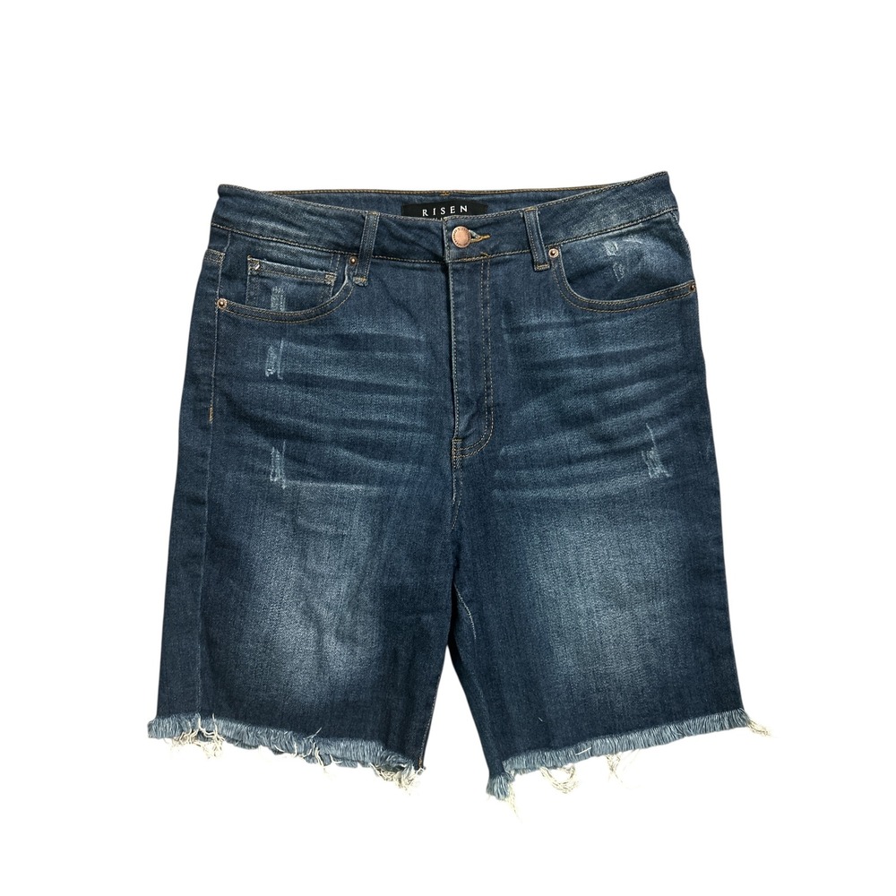 Risen Dark Wash Denim Jean Shorts